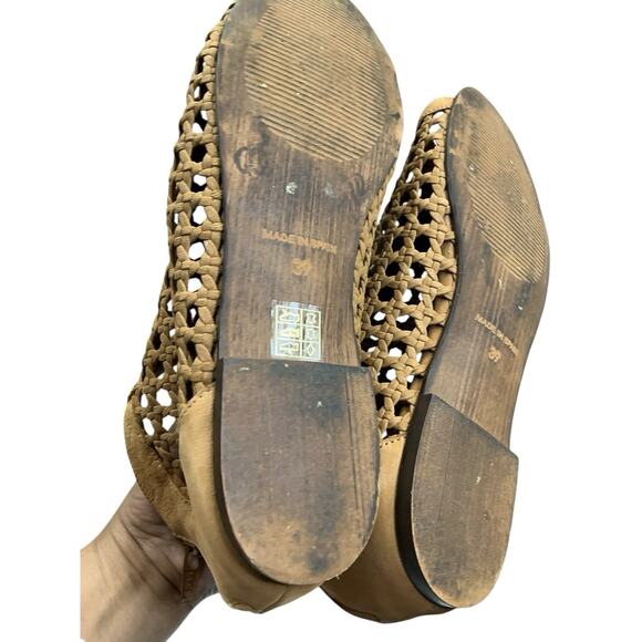 Sundance Delphia Leather Peep Toe Sandals Size 39-US 8.5 Brown - Picture 10 of 11